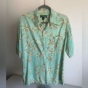 Tori Richards Men’s Hawaiian Green Short Sleeve Button Down Sz. M